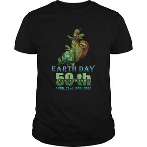 Earth Day 50Th Anniversary Sloth Silhouette Sloth Shirt